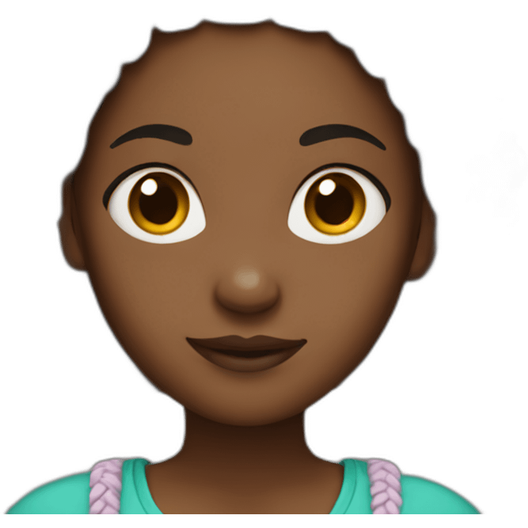 black girl with braids emoji