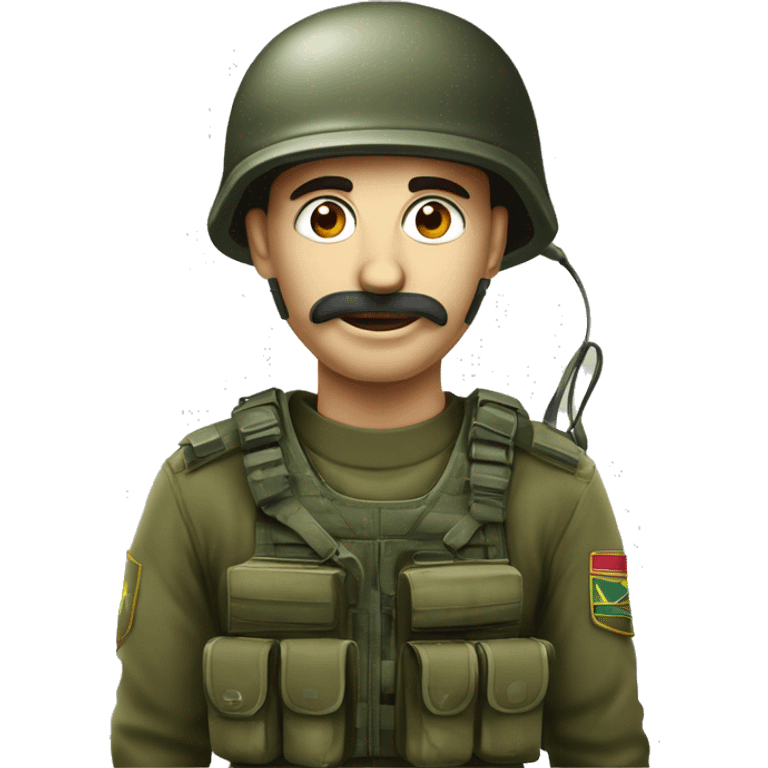 soldado com mascara de fatasma com fones tatico militar  emoji