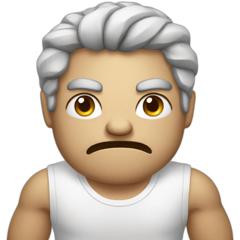 Angry man on white shirt  emoji