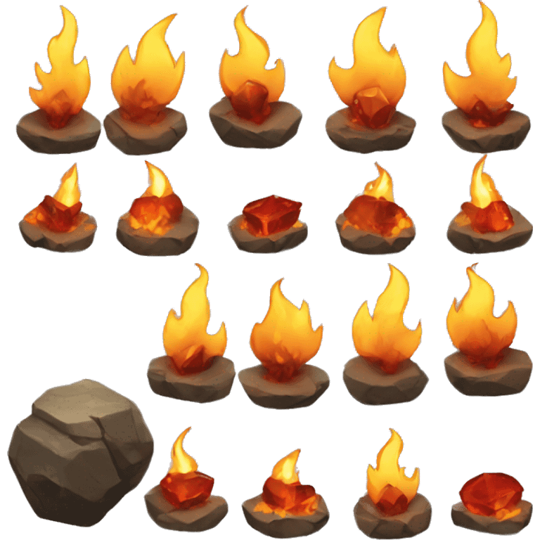 Fire level game with gem emoji