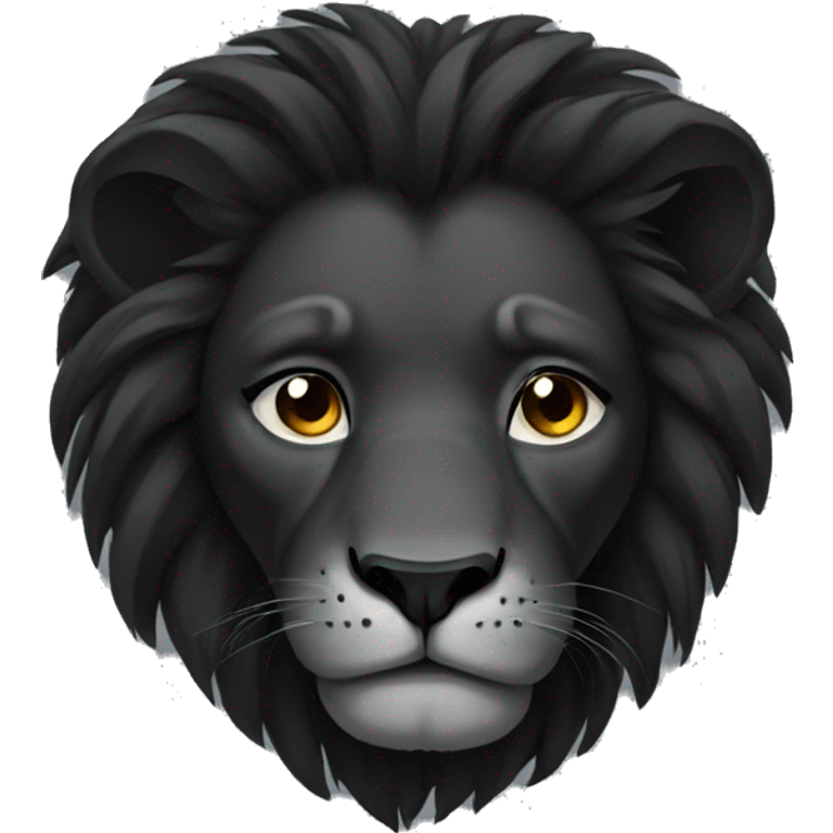 Sad black lion emoji