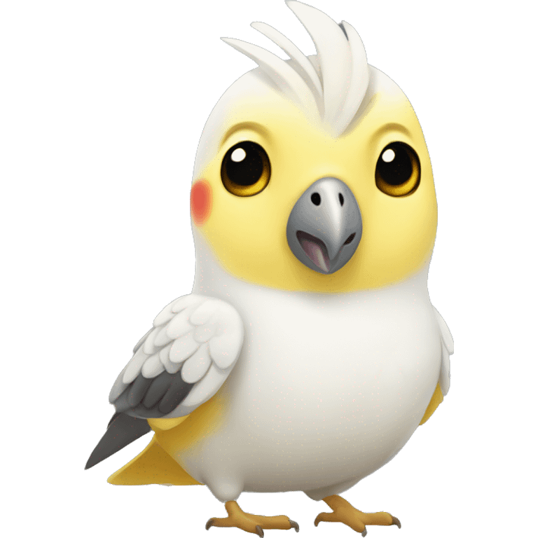 Cockatiel birds yellow white  emoji