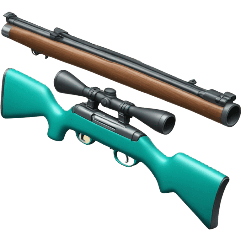 Realistic turquoise hunting rifle  emoji