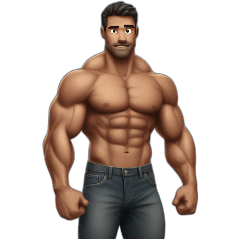 Shredded muscular manly man flexing emoji