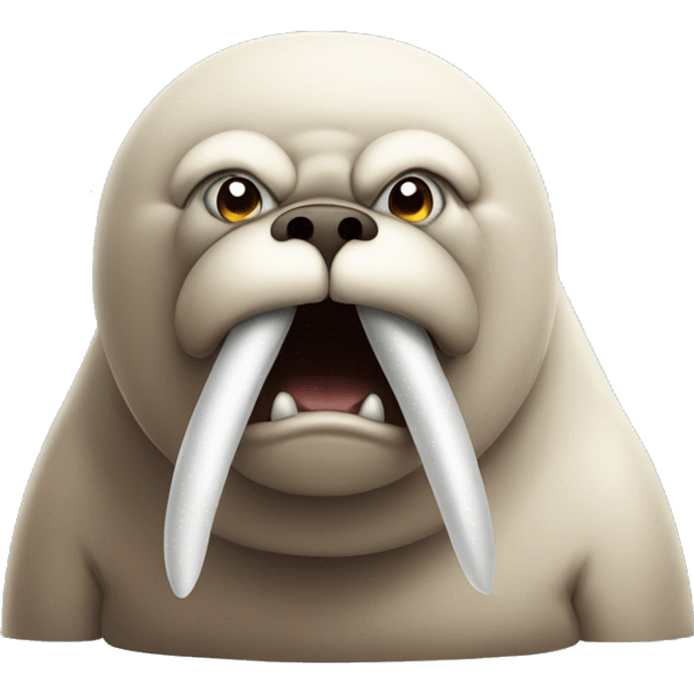 Angry walrus with big tusks emoji