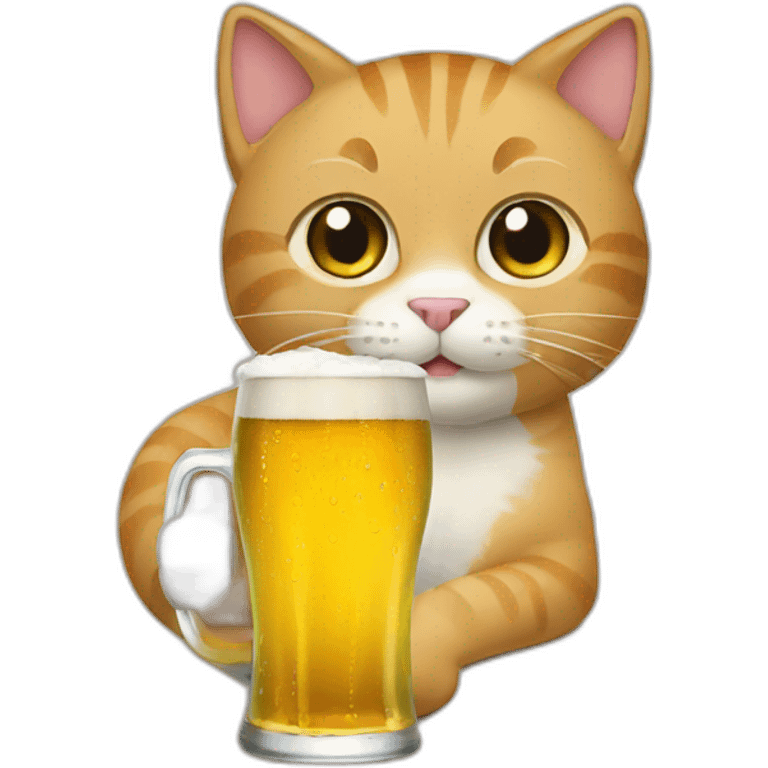 cat drinking beer emoji