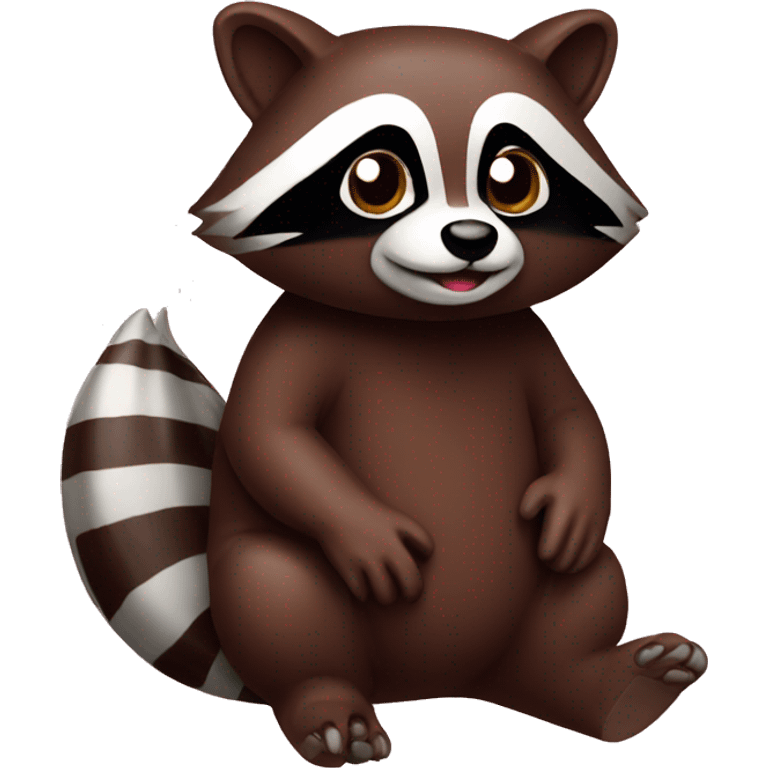 Chocolate raccoon ( one ) emoji