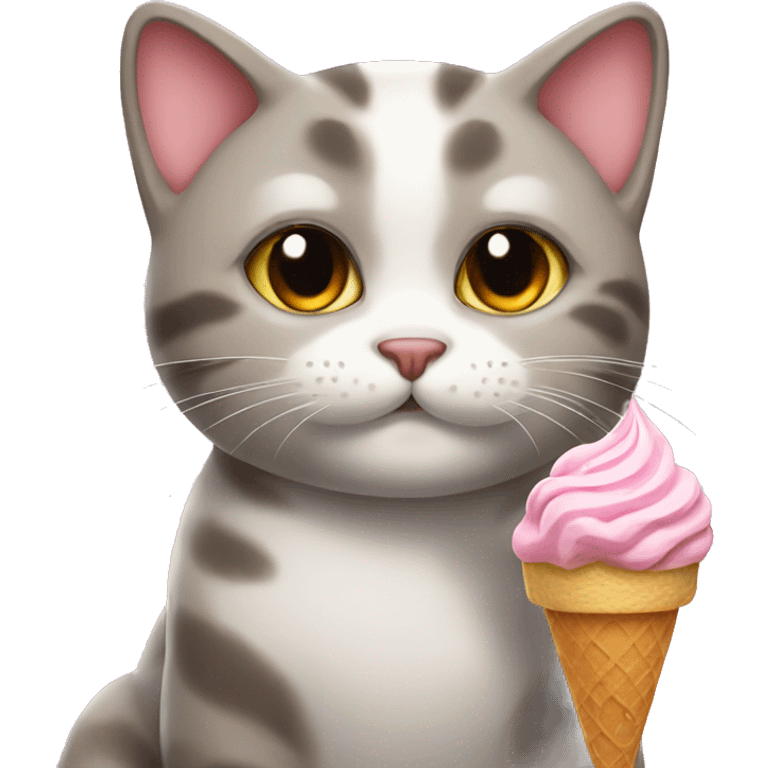 cat with ice cream emoji