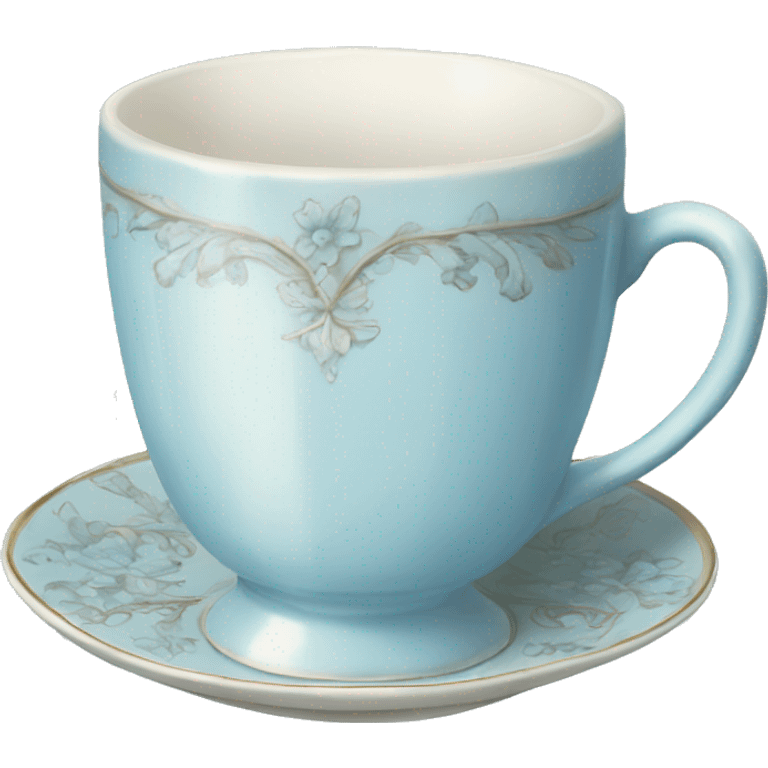 vintage pastel blue china cup emoji