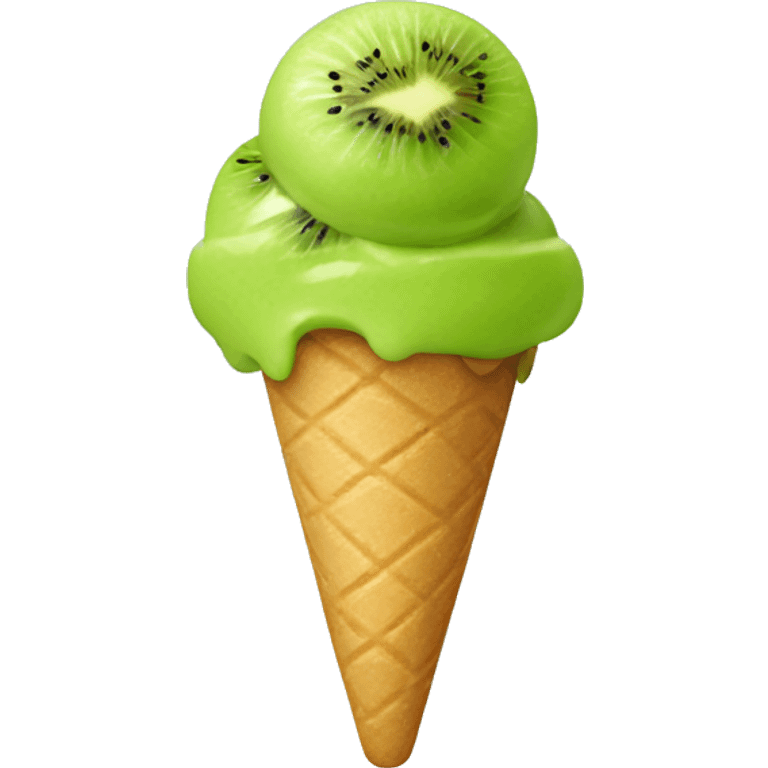 Ice cream with kiwi topping emoji