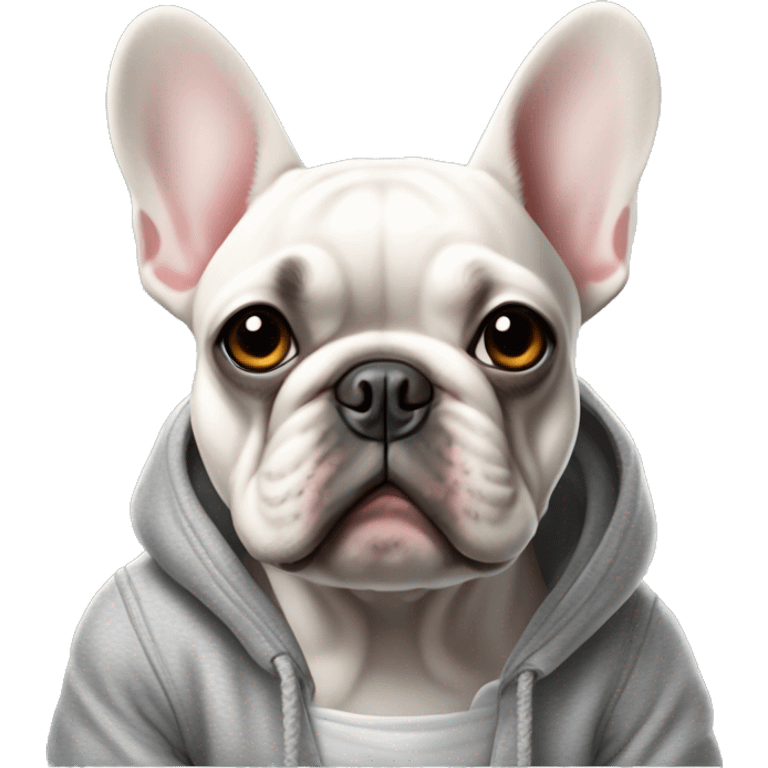 French Bulldog in chrisťas hoodie emoji