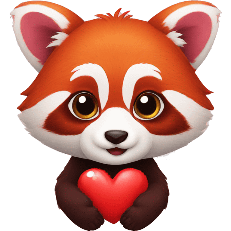 red panda with heart emoji