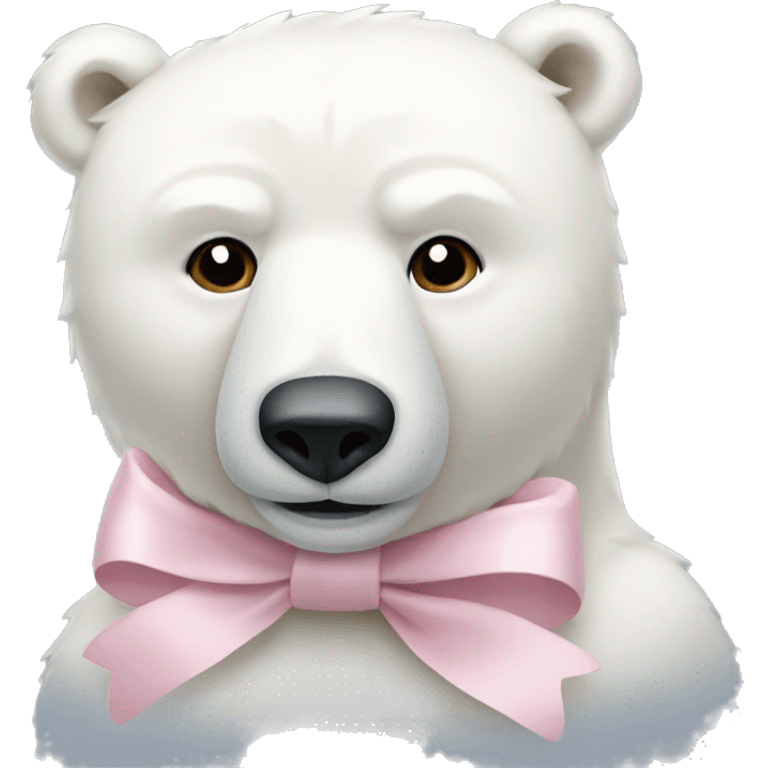 Polar Bear with a light pink bow emoji