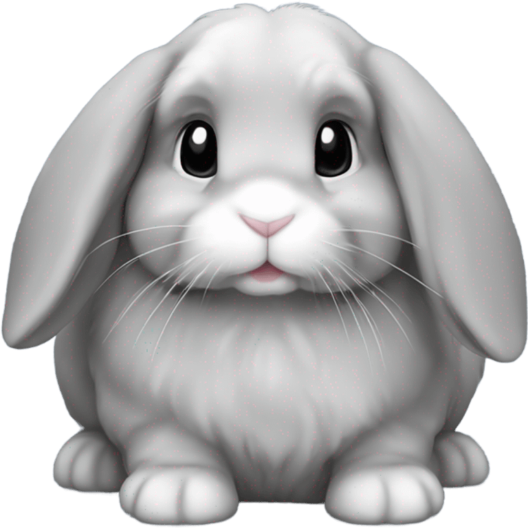 gray mini holland lop bunny emoji