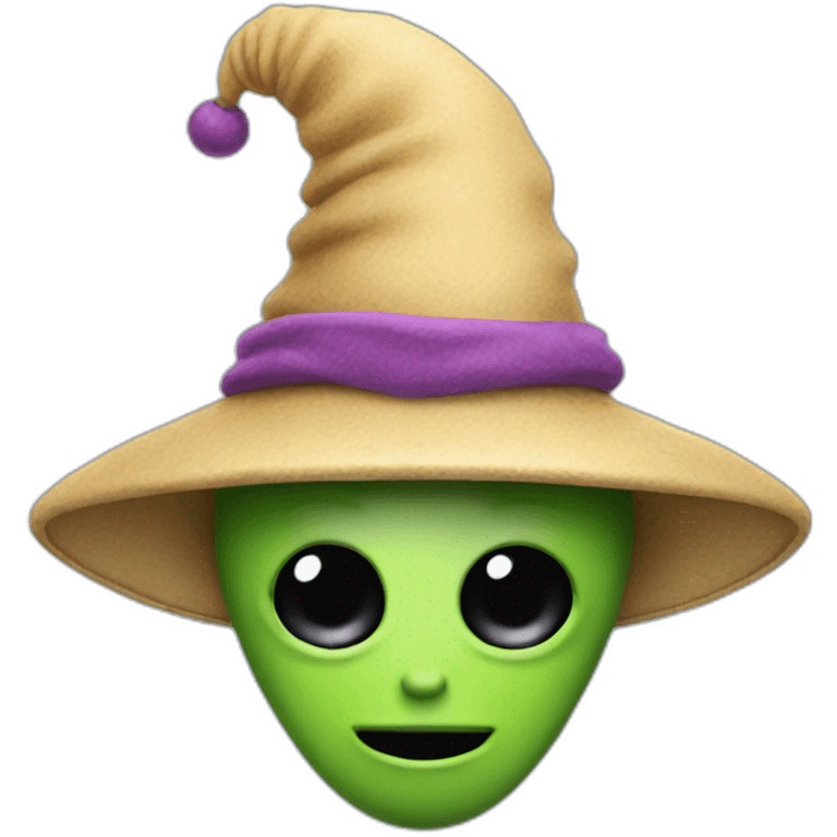 Alien wearing a hat emoji