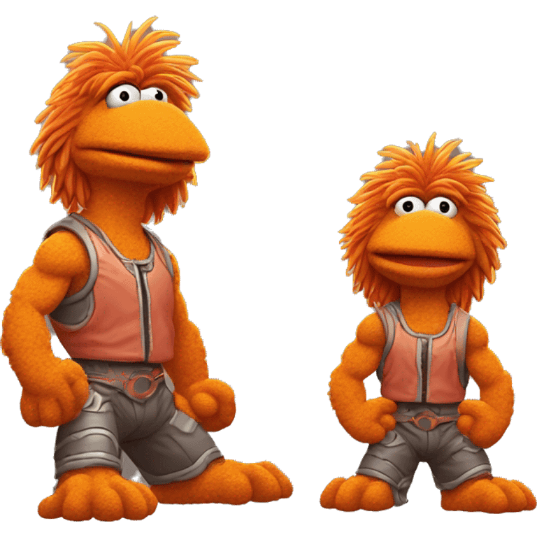 Detailed image of  fraggle rocks hot muscle trainer sunset colored emoji