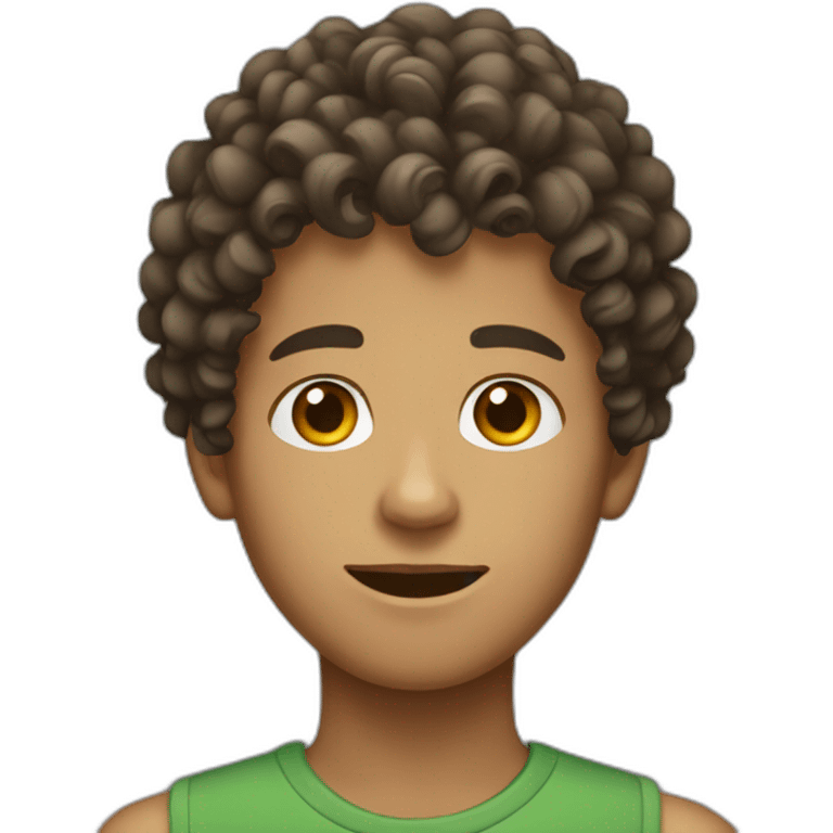 curly hair teenage boy emoji