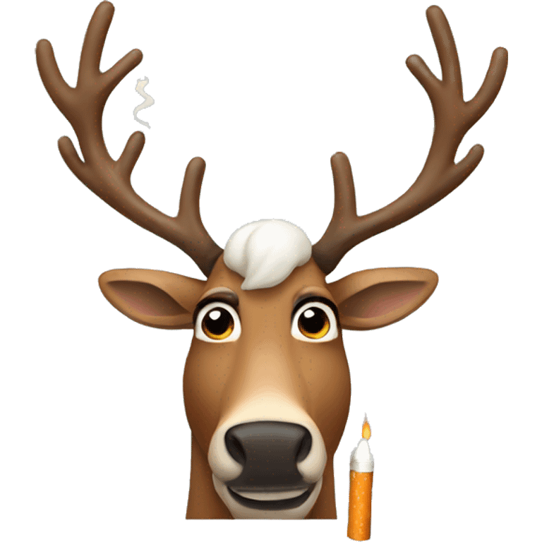 reindeer with cigarette emoji