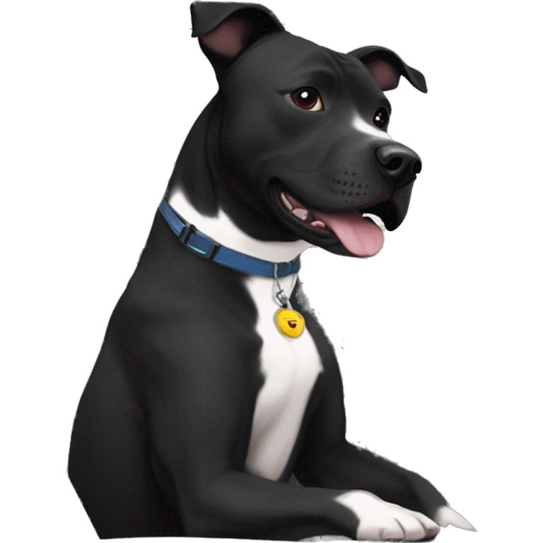 black staffordshire terrier car ride emoji