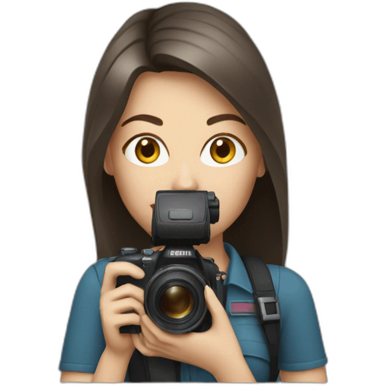 white brunette woman photographer emoji