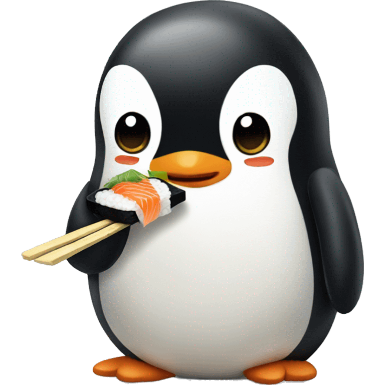 penguin eating sushi  emoji