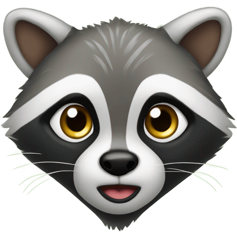 racoon with heart shaped eyes emoji