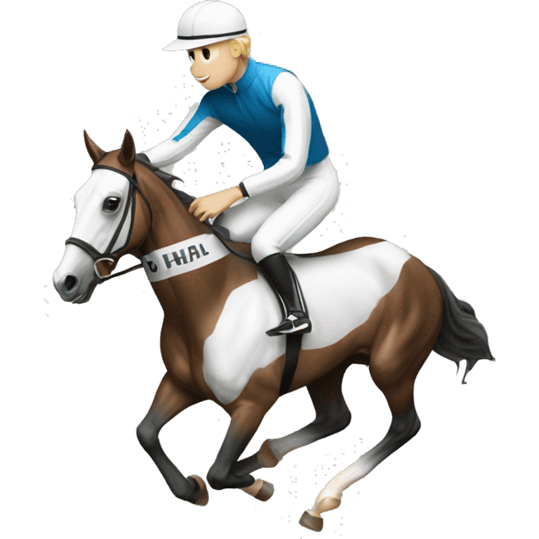 HORSE RACING - person and whie horse emoji