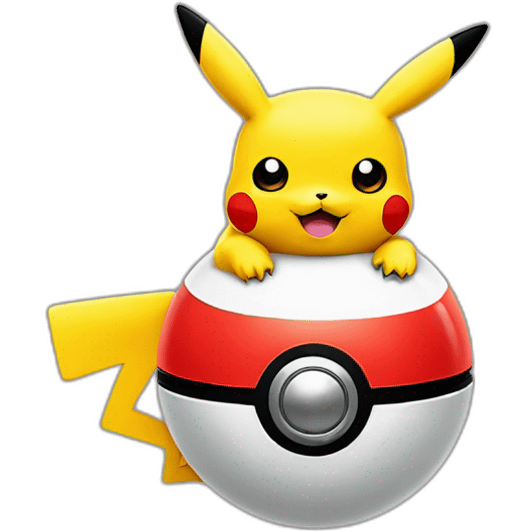 Pikachu sur une pokéball emoji