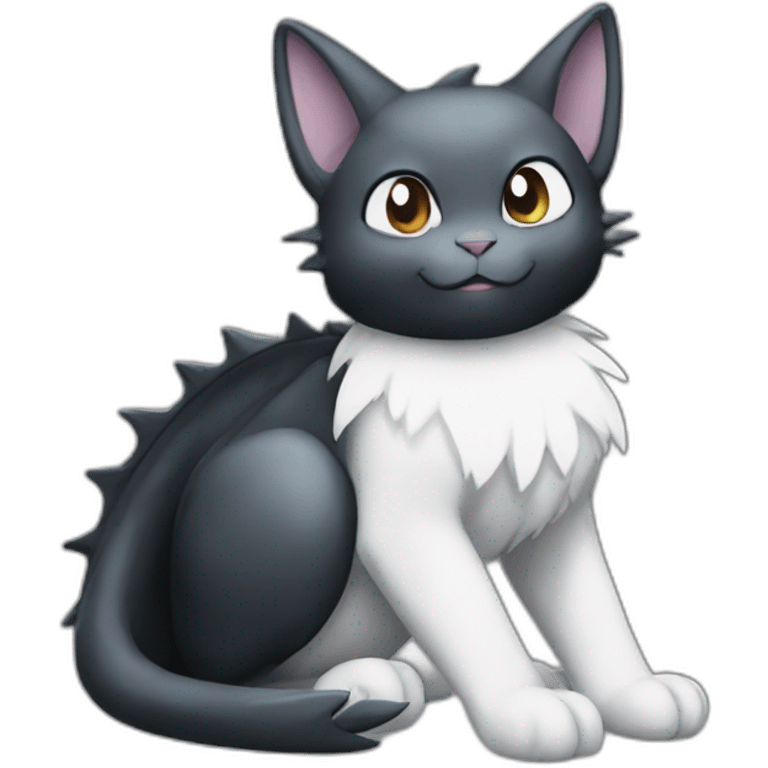 Sitting-Black-and-White-cat-dragon-type-pokemon emoji