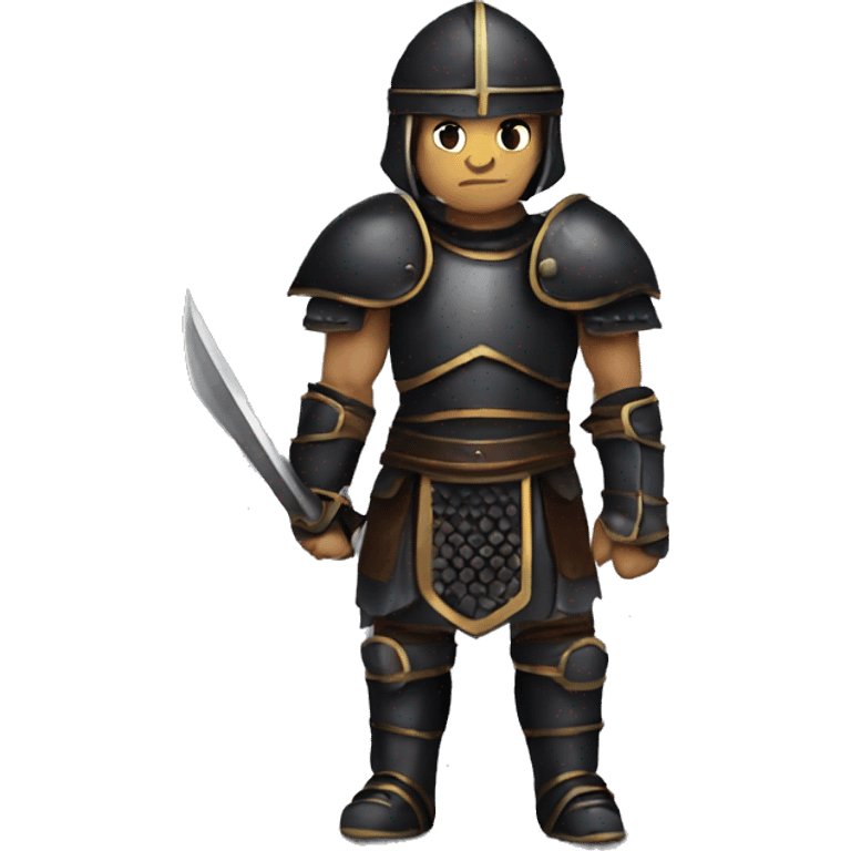 gladiator human in black armor rpg emoji