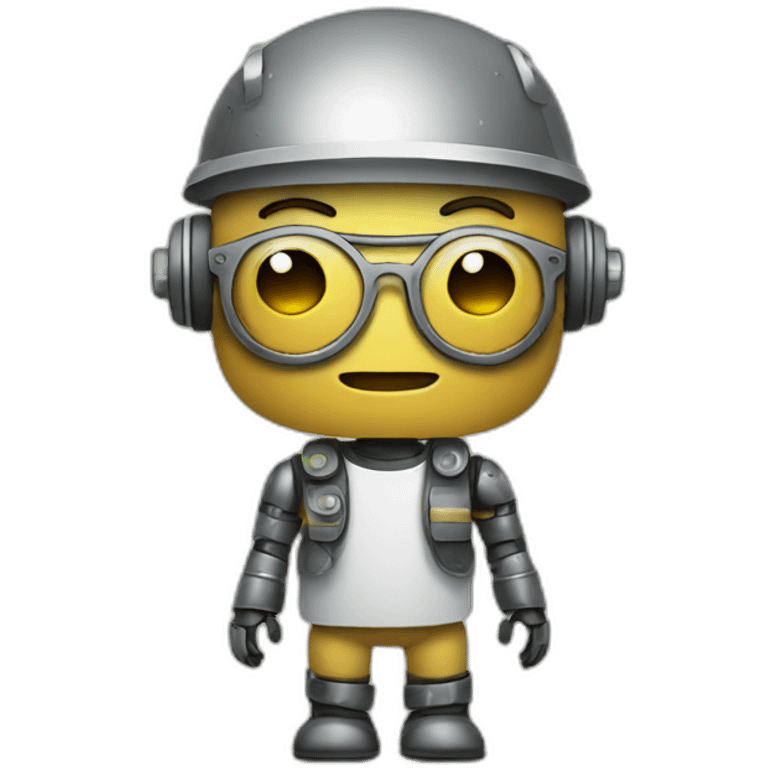 a hipster robot coding emoji