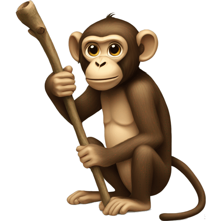 monkey with stick emoji