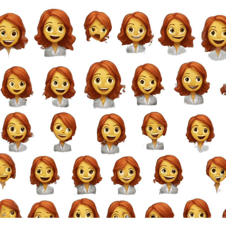 red haired girl realtor laughs emoji