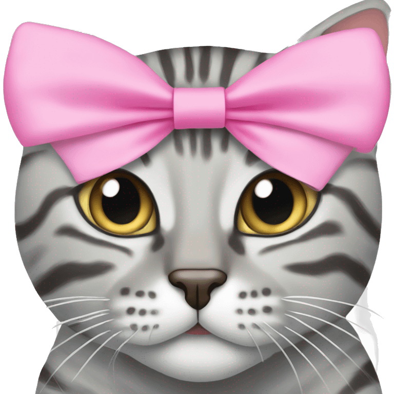 Two grey bengal cats and ensure one has a pink bow on its head emoji