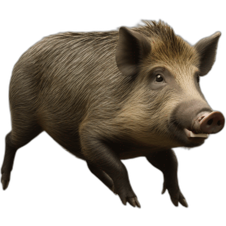 Photo-real-wild boar hitted by car emoji