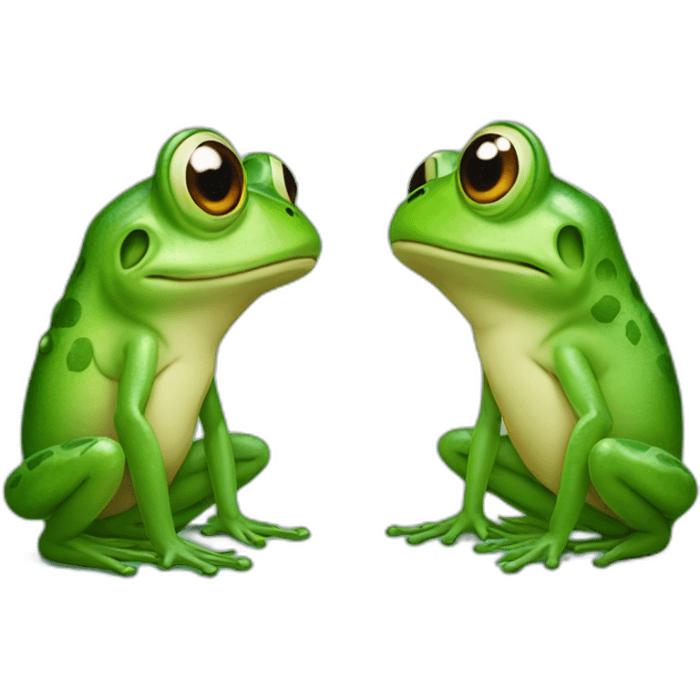 two frogs talking with each other emoji