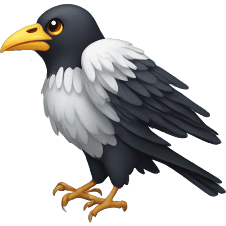 Crow with angel halo over its head  emoji