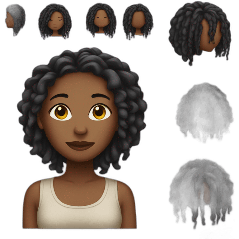 Black girl with locs emoji