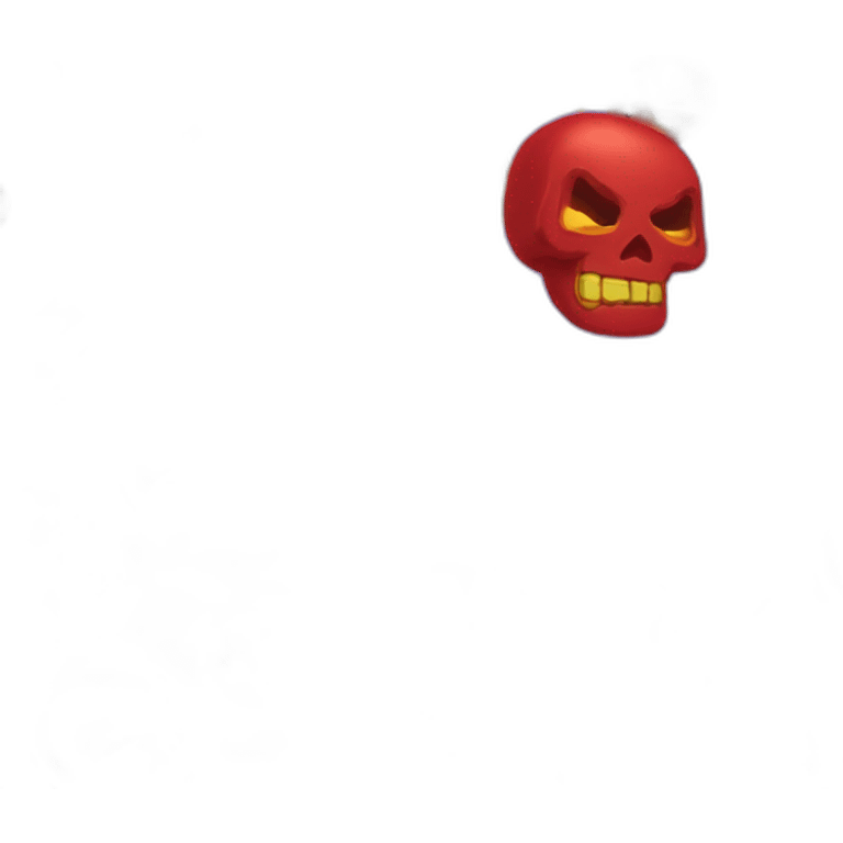 red skull and lightning emoji