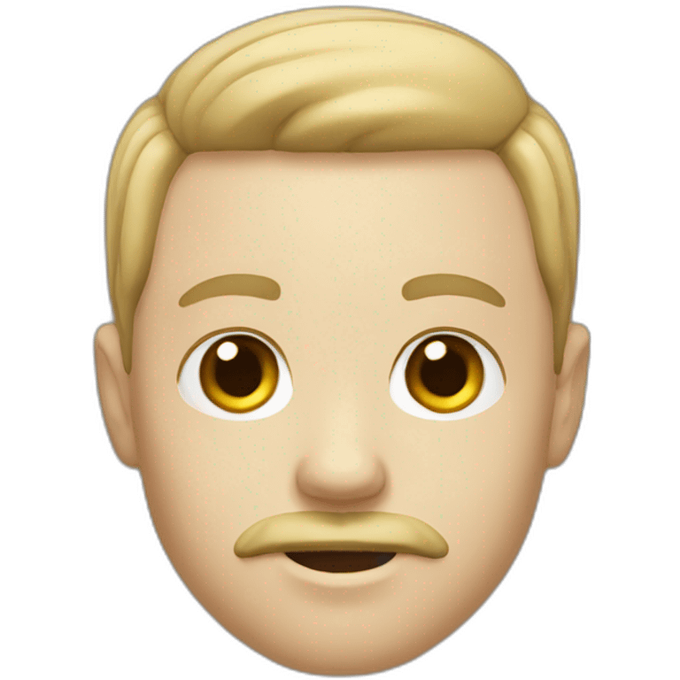 White kid with mustache and slick back hair  emoji