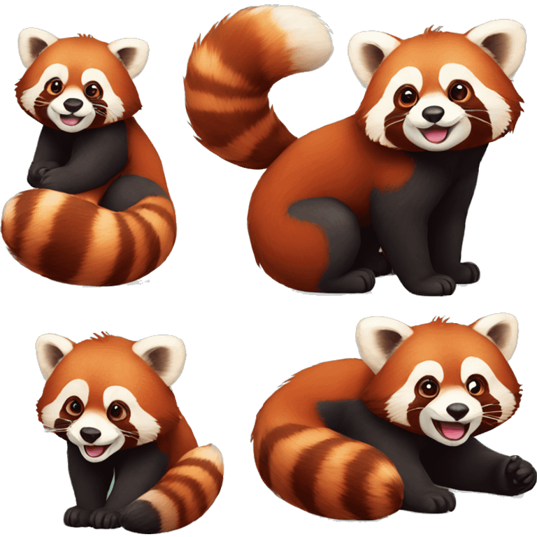 red panda shows love emoji