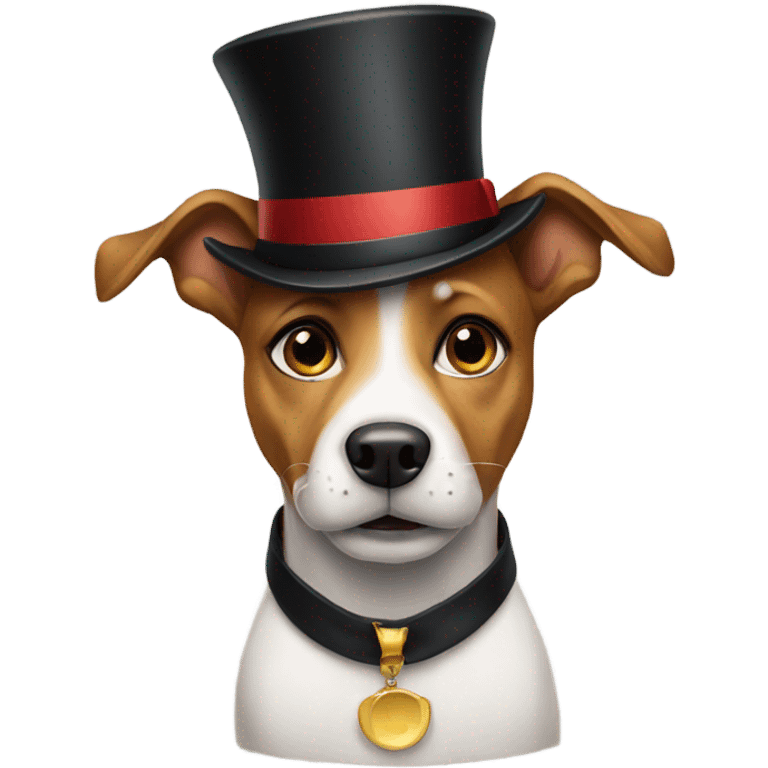 Dog wearing a top hat emoji