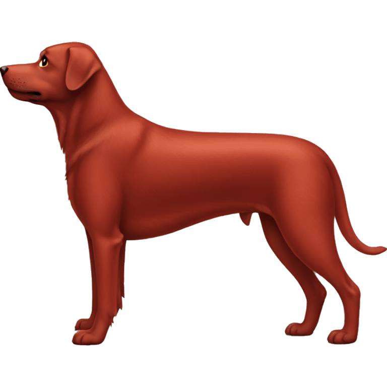 Crimson red dog standing side view emoji