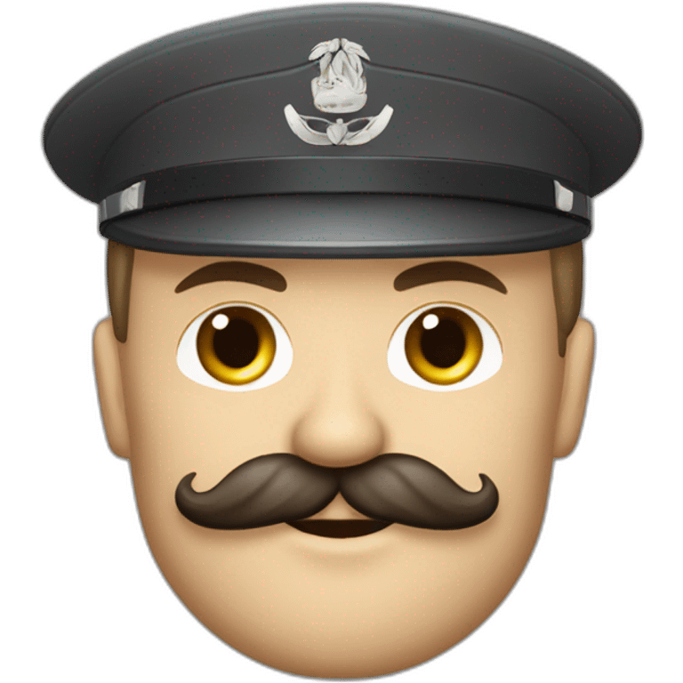 Un soldat allemand ayant une moustache rectangulaire et les cheveux plaqués en une raie  emoji