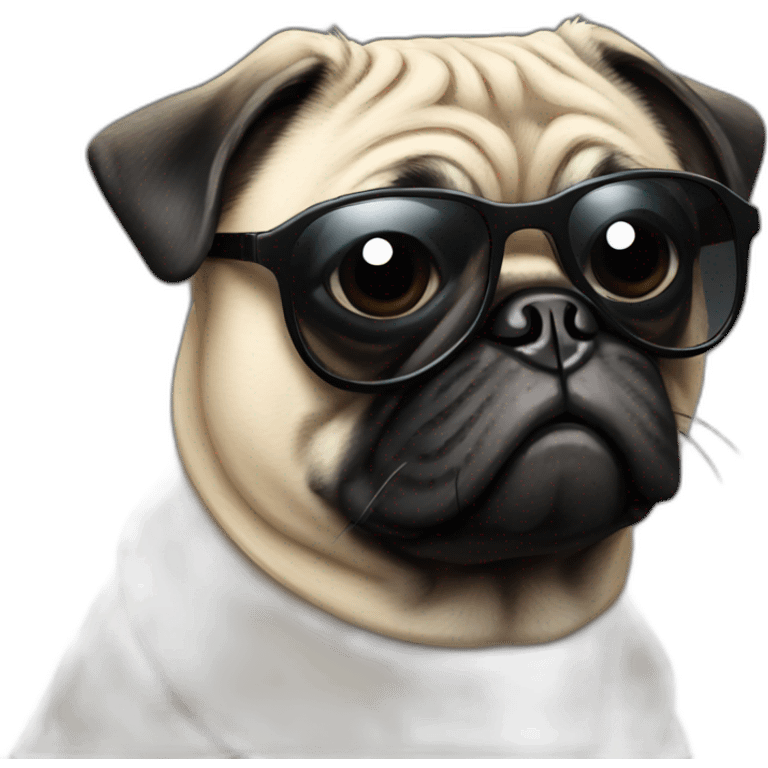 pug with black sunglasses emoji