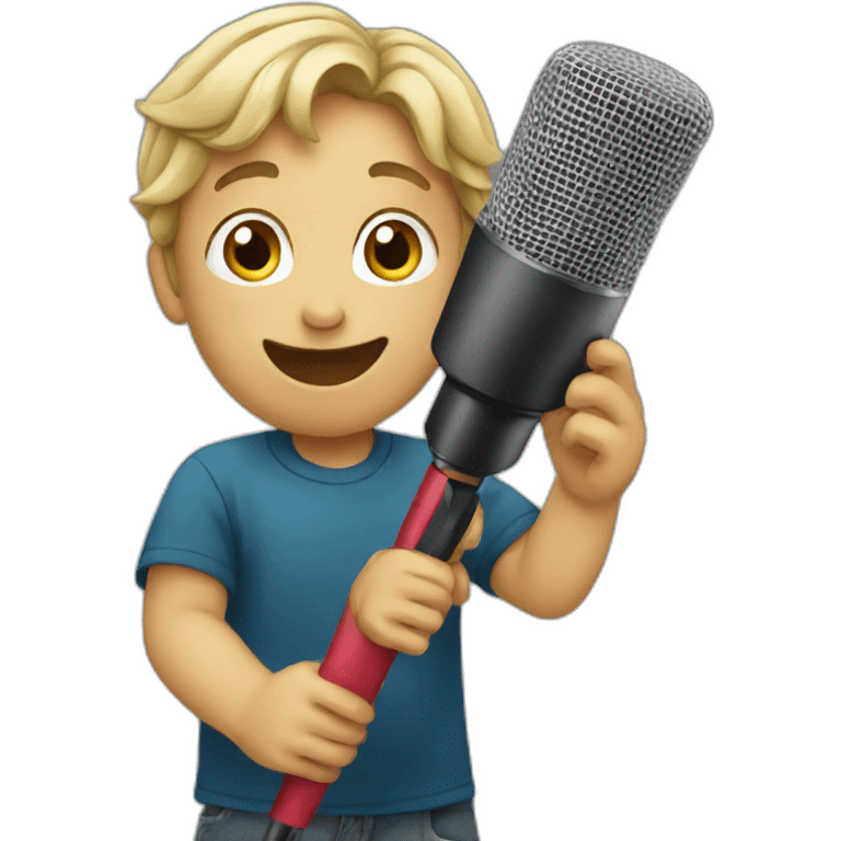 children with microphones emoji