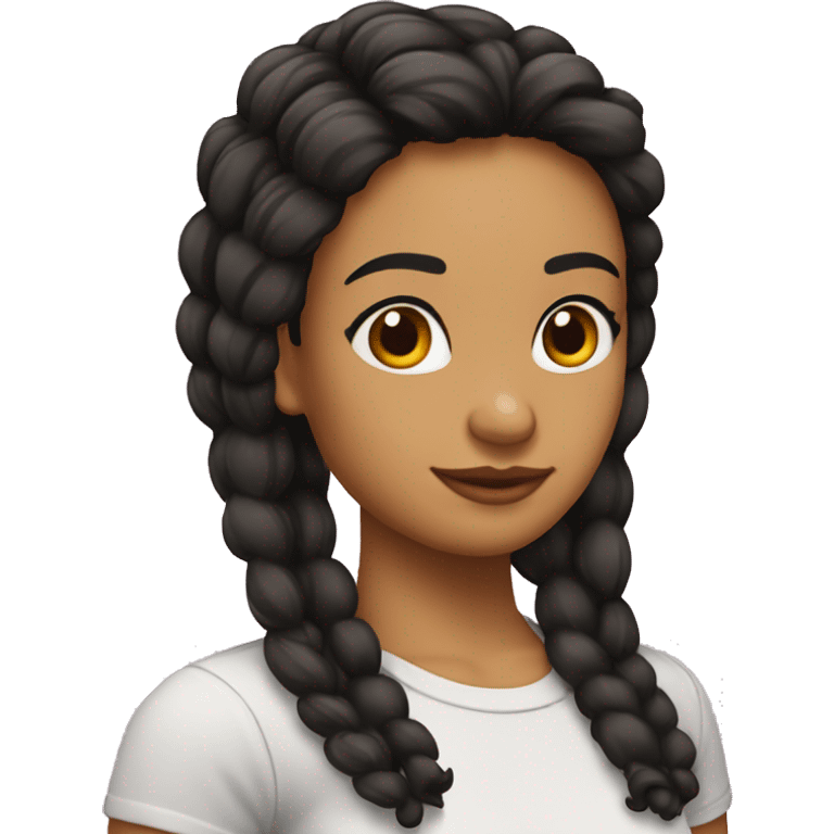 Chica peli negra con cabello corto por los hombros emoji