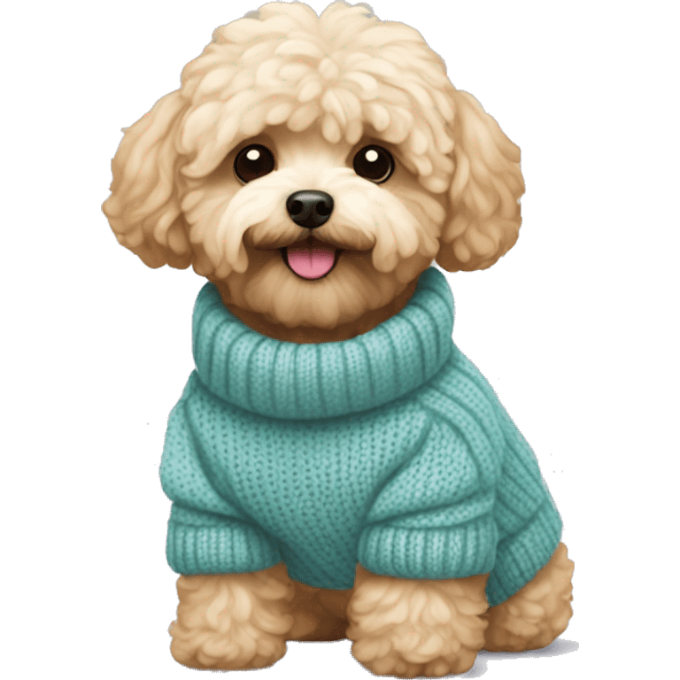 A maltipoo wearing a sweater  emoji