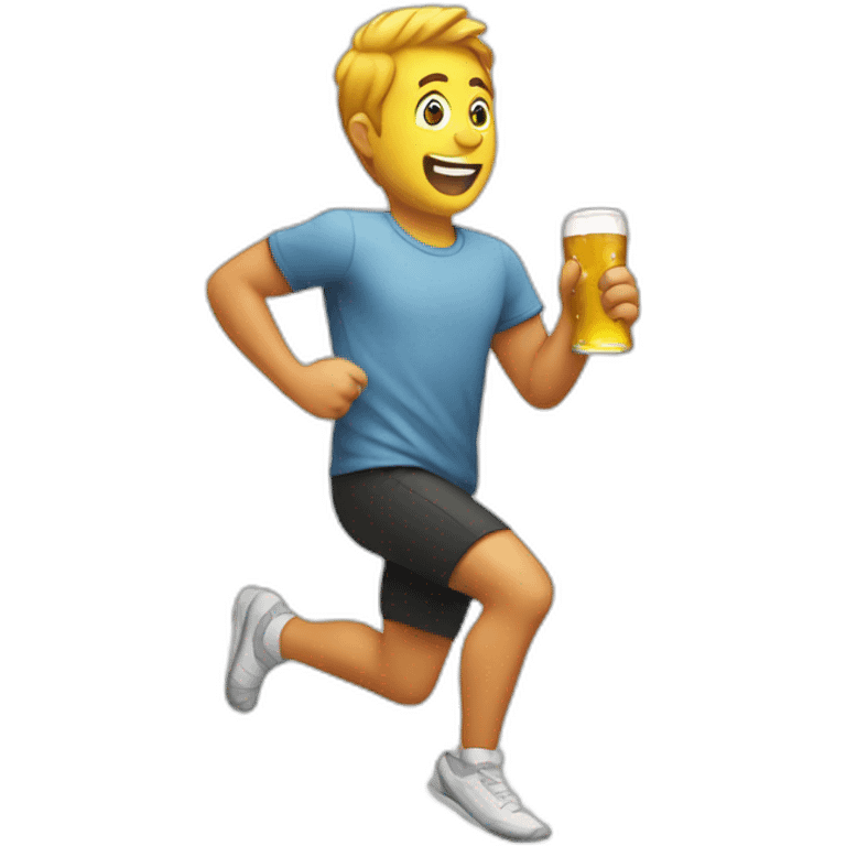 running towards beer emoji