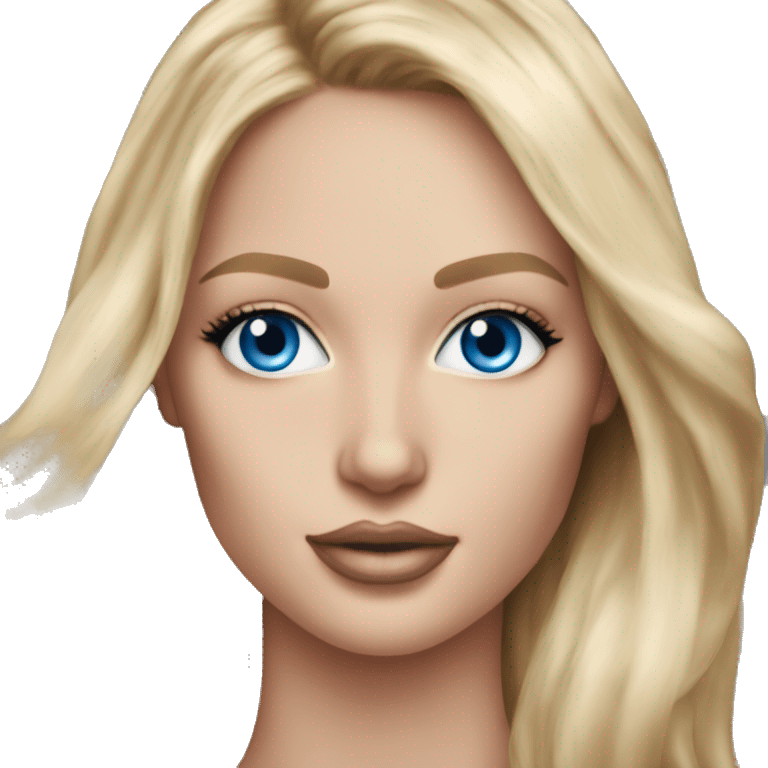 Realistic victoria secret model blonde blue eyes  emoji